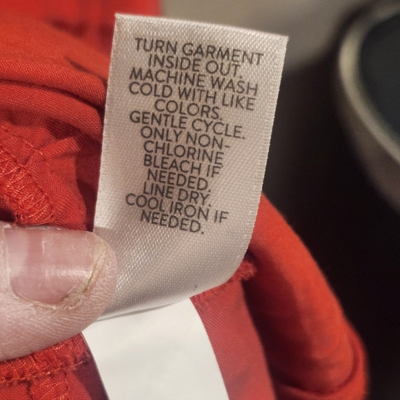 J Jill Red LENZING™ Ecovero™ Viscose Midi Dress Size Small Ruffle Waist Flutter - Picture 8 of 8